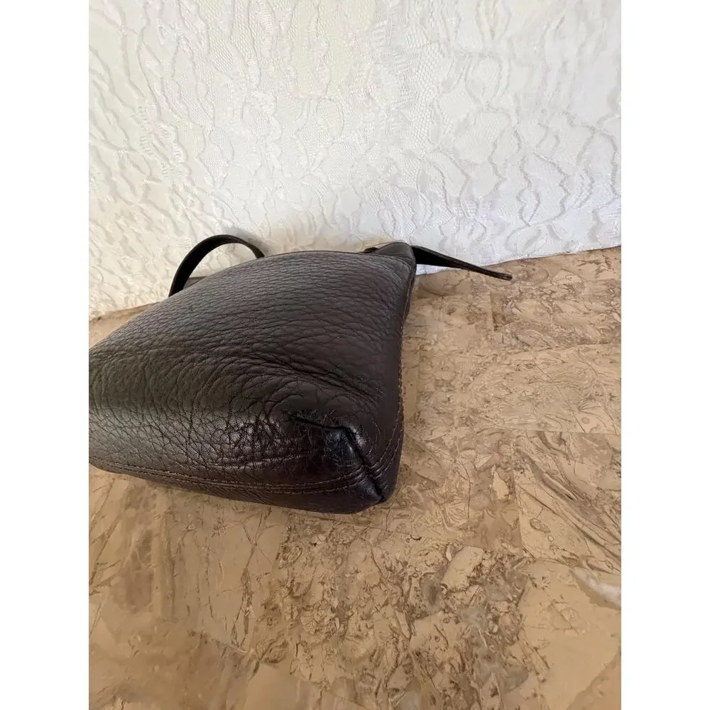 Vintage COACH #6807 Black "Hudson Small Zip" pebbled Leather Shoulder Bag - Picture 10 of 12